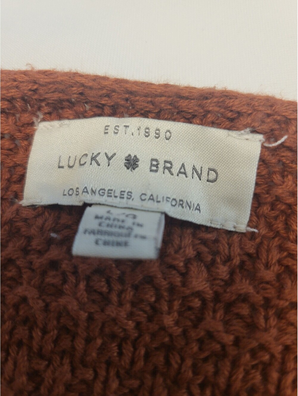 Lucky Brand Brown Knit Sweater Size Large